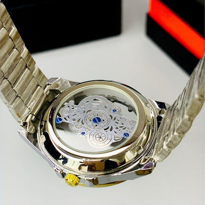 CR New Design Luxury Skeleton Watch - Stainless Steel