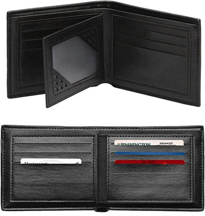 Faux Leather Wallet (BLACK)